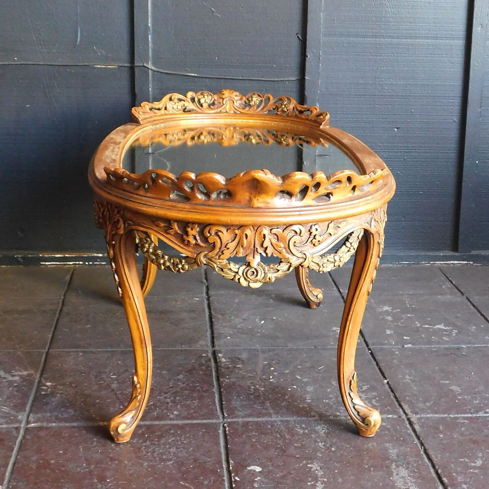 Thumbnail: Vintage French Carved Mirror Top Table