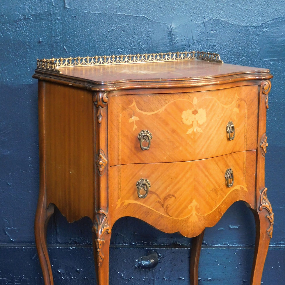 Thumbnail: French Antique Inlay Nightstand / Side table