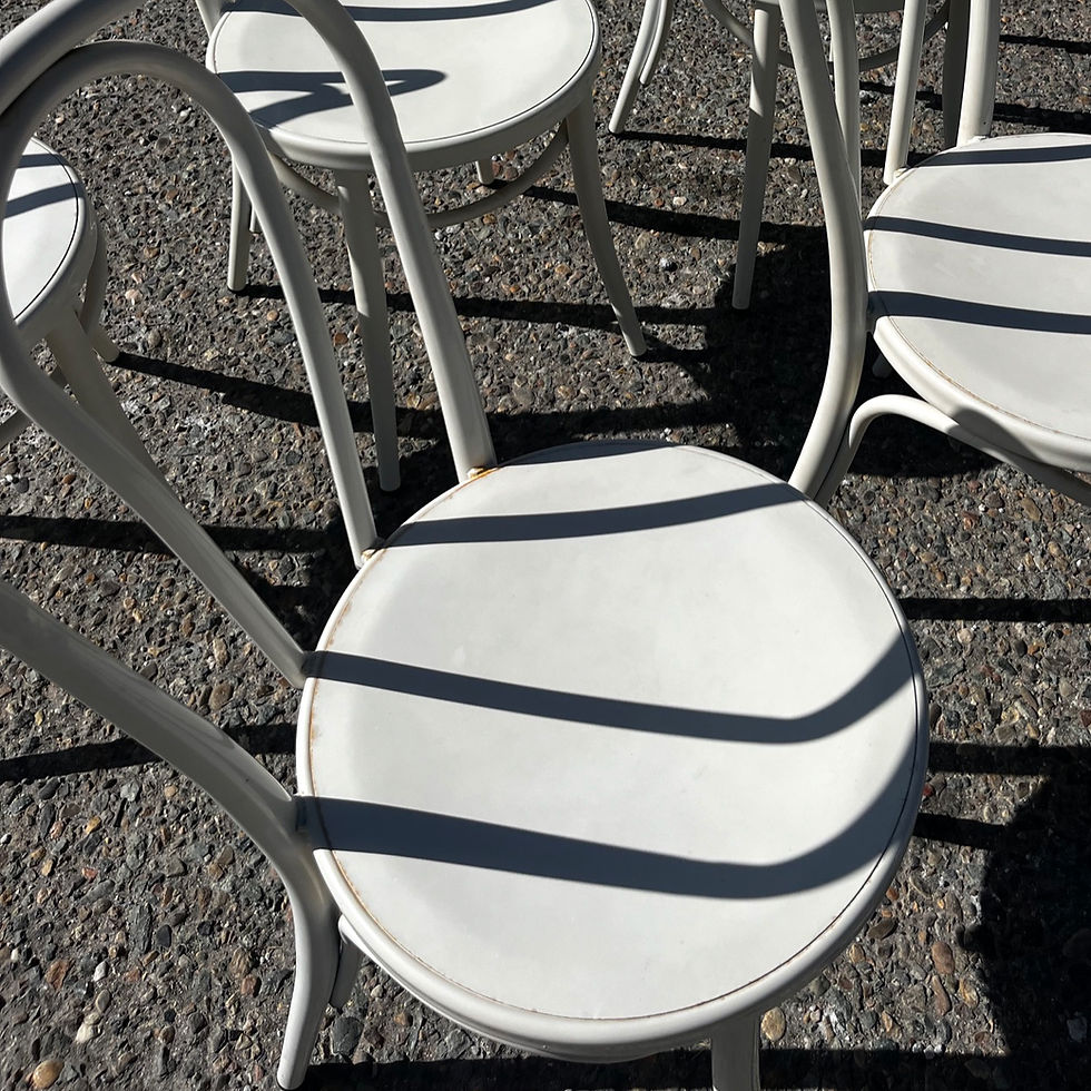 Thumbnail: Cream Metal Thonet Style Dining Chairs (set of 6)