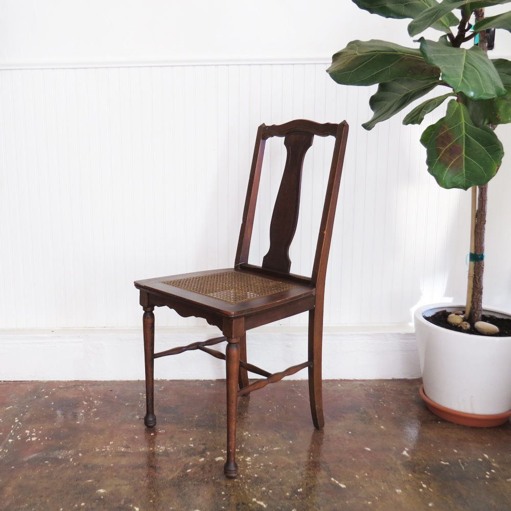 Antique Walnut Cane Chair