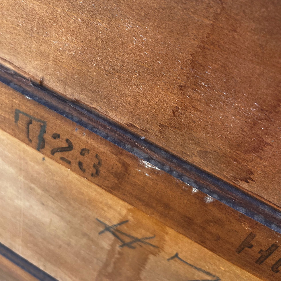 Thumbnail: Antique 1923 Red & Dark Cream Cupboard / Dresser