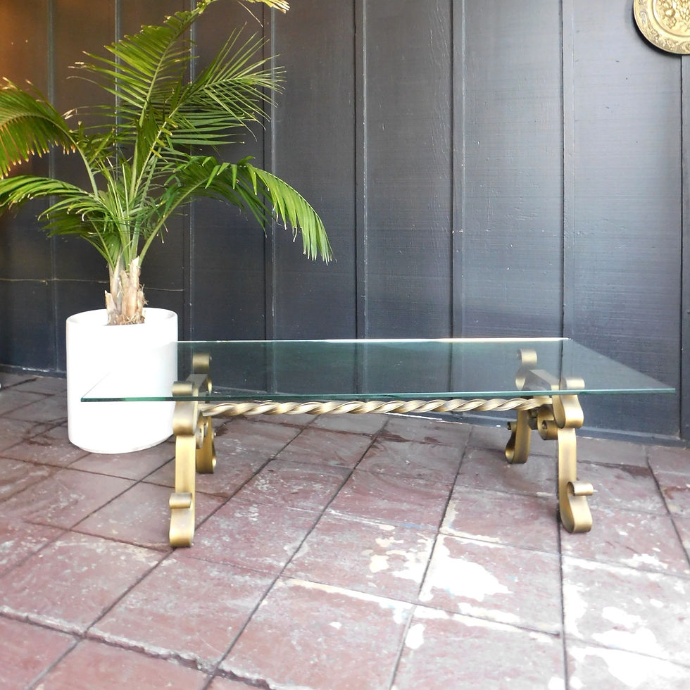 Vintage Brass & Glass Coffee Table