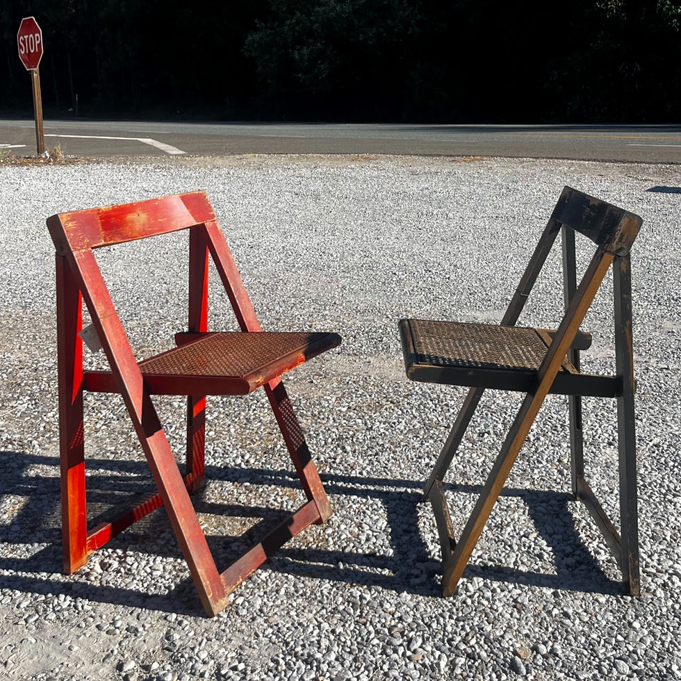 Thumbnail: Antique Architectural Folding Cane Chairs (sold as a set of two)