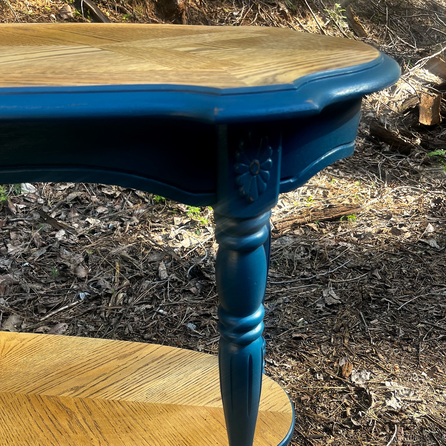 Saint - Pierre Marine Bleu & Oak Console Table