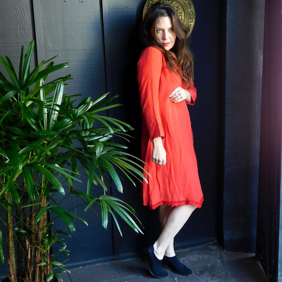 Vintage Rouge Silk Dress