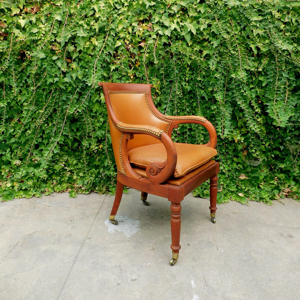 Thumbnail: Camel Leather Bureau Head Chairs (sold individually)