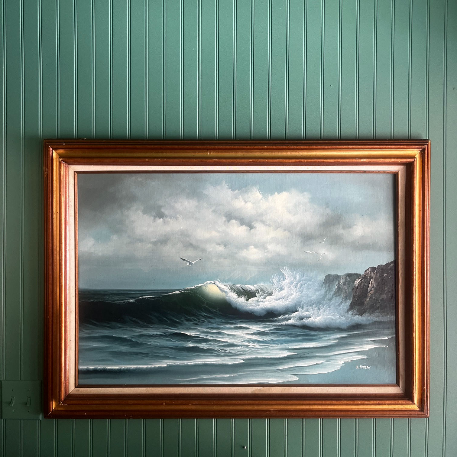 Vintage Original Ocean Scenic Painting