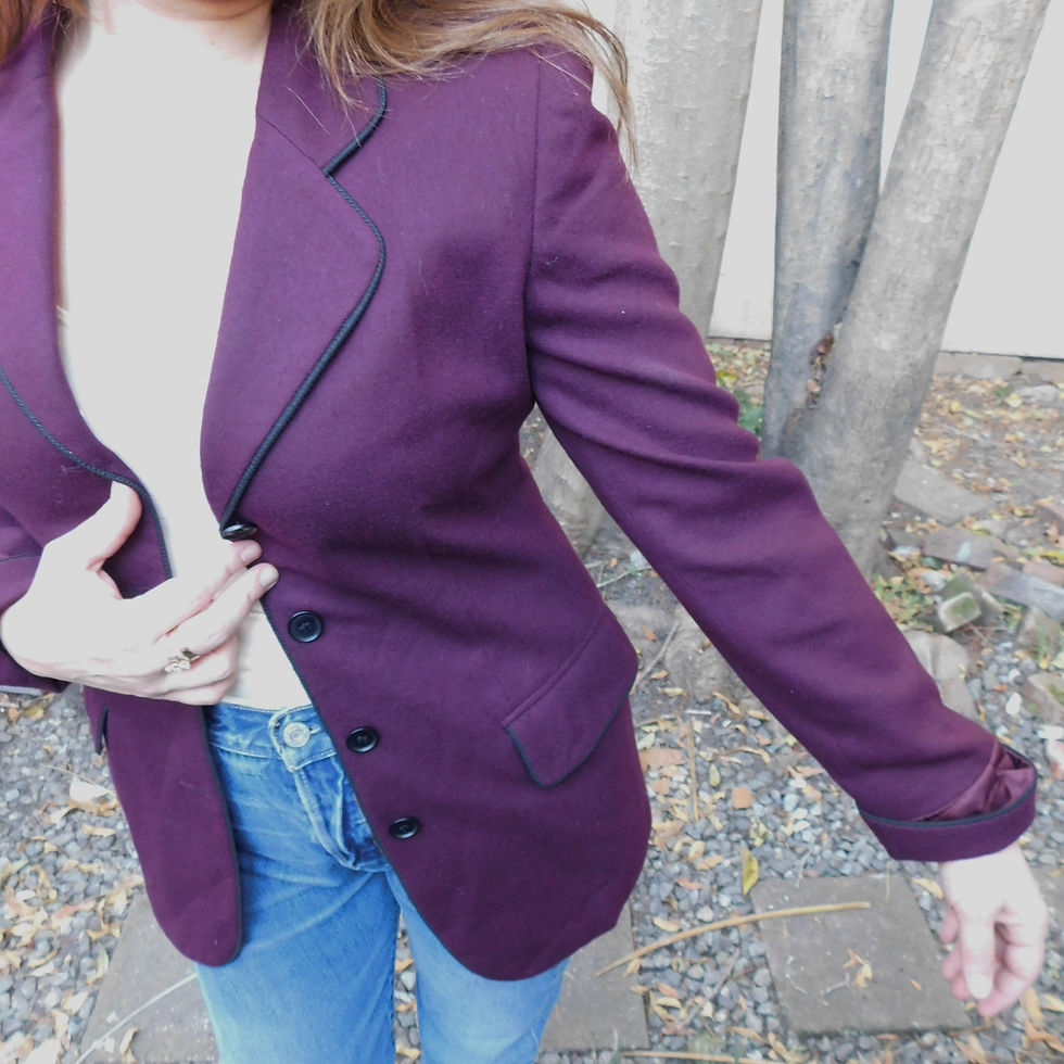 Thumbnail: Vintage Aubergine Wool Blazer