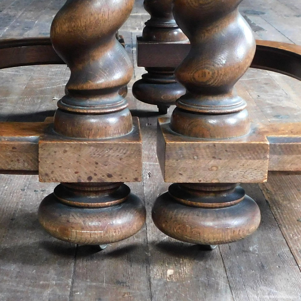 Thumbnail: Antique Craftsman Oak Barley Twist Dining Table