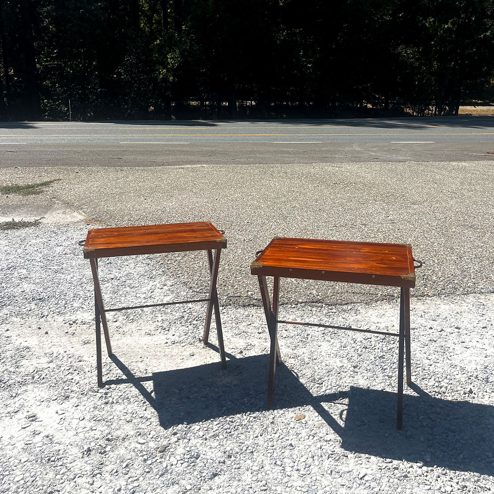 Thumbnail: Nautical Cross Leg Wooden Side Tables (set of two)