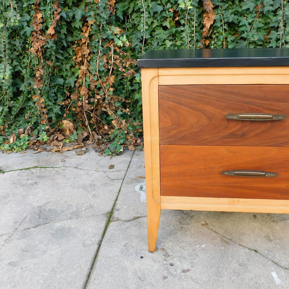 1960's Revamped Noir Top Bedside Table