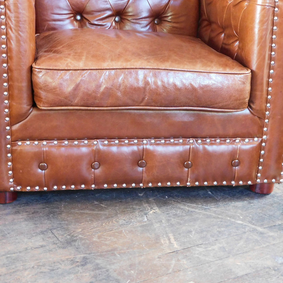 Thumbnail: Genuine Leather Chesterfield Style Club Chair