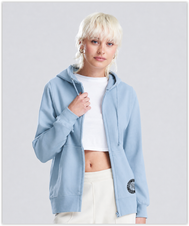 Full Zipped Hoodie - Sky Blue