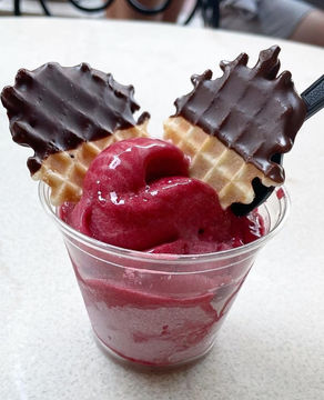 Raspberry Sorbet from Ghirardelli Soda Fountain and Chocolate Shop