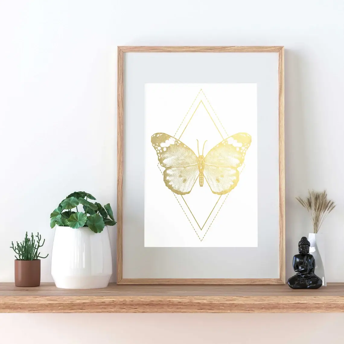 A4 Gold Geometric Illustrative African Queen Butterfly