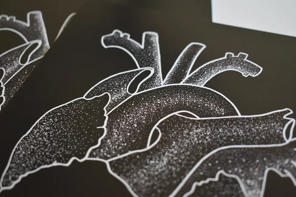 Thumbnail: A5 Home Is Where The Heart Is Print - BW