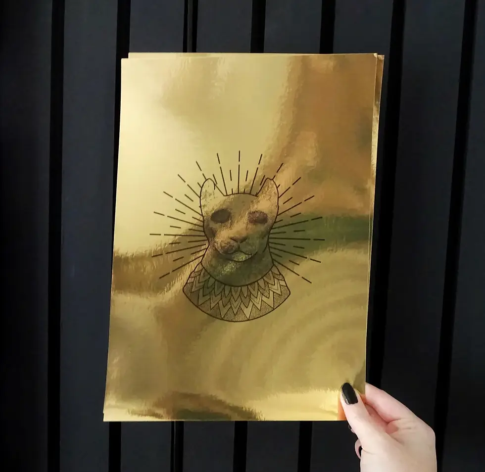 Egyptian Cat - Bastet Goddess, Limited Edition Gold Art Print