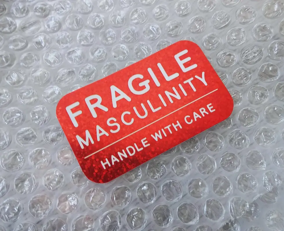 Thumbnail: Red Fragile Masculinity Glitter Sticker