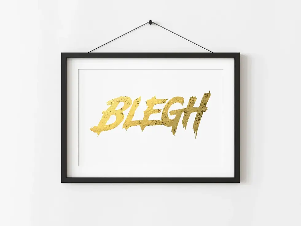 Thumbnail: Blegh Foil Print - Black Heavy Metal Art
