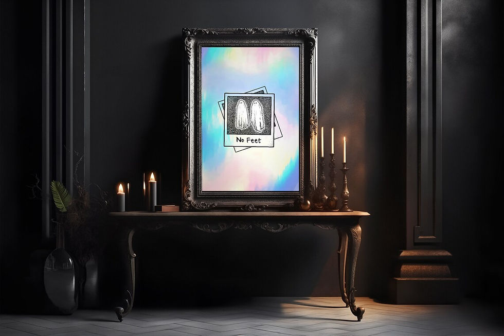 Thumbnail: No Feet Limited Edition Art Print - Holographic Poster, Beetlejuice inspired