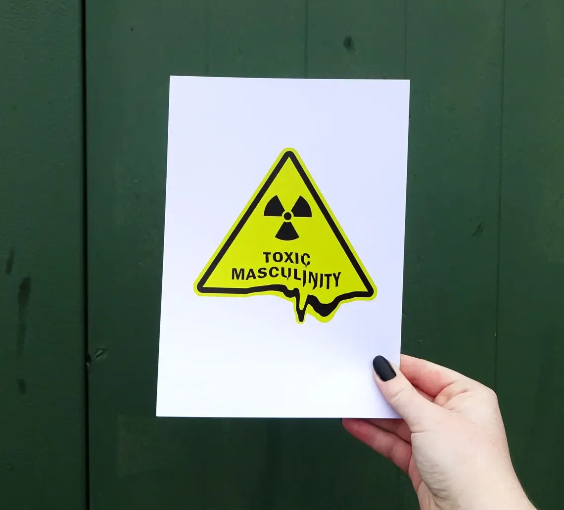 Toxic Masculinity Warning Sign Prints - Yellow