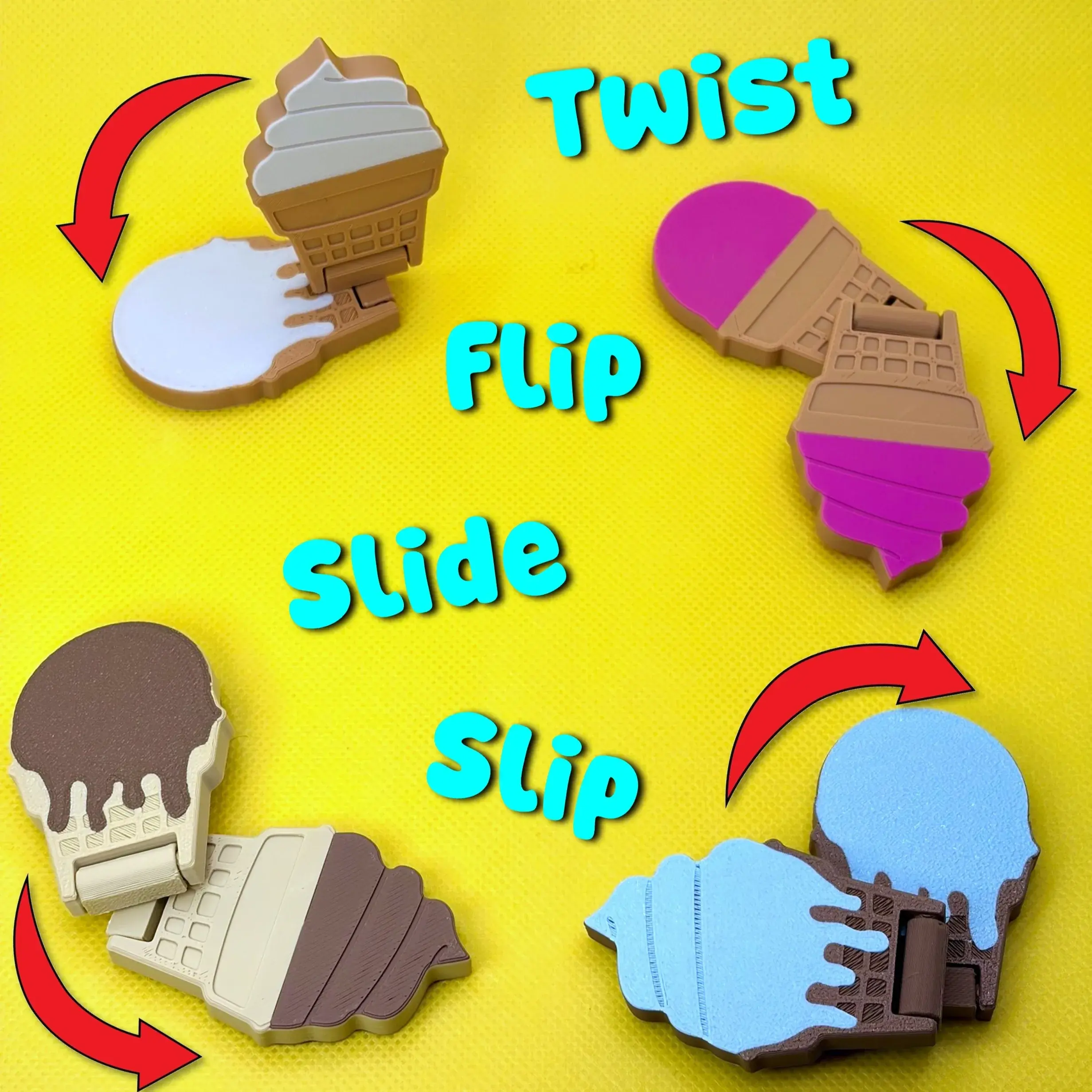 Ice Cream Cone Slider + Flip Fidget