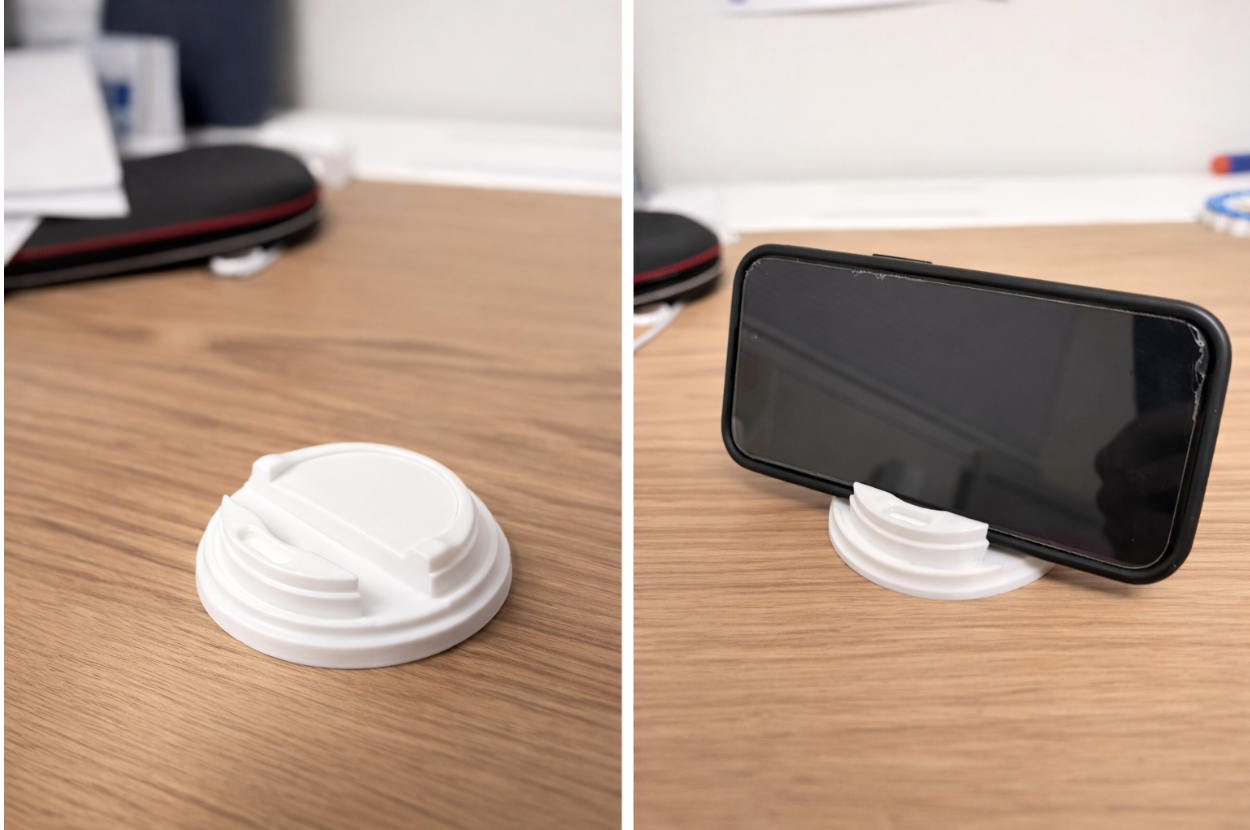 Coffee Cup Lid Phone Stand