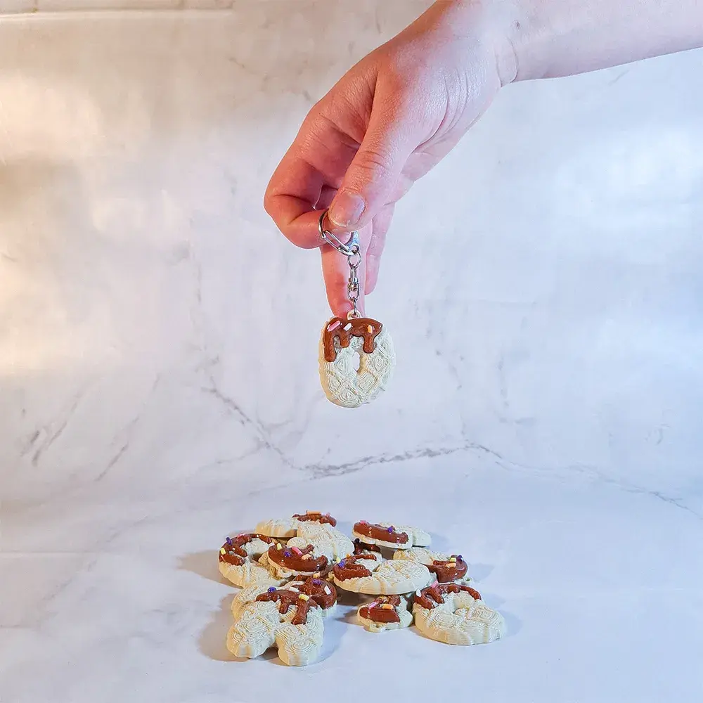 Çikolata Soslu Waffle Anahtarlık