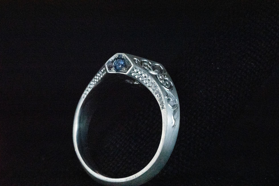 Thumbnail: Flare Cut Sapphire Ring
