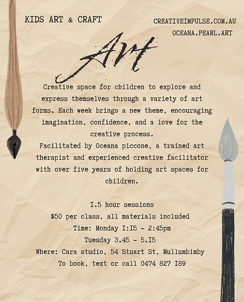 Creative space for children to explore and express themselves through a variety of art for