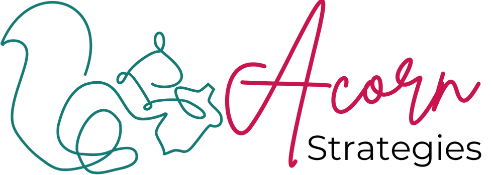Acorn Strategies Stylized Logo of Squirrel with Acorn