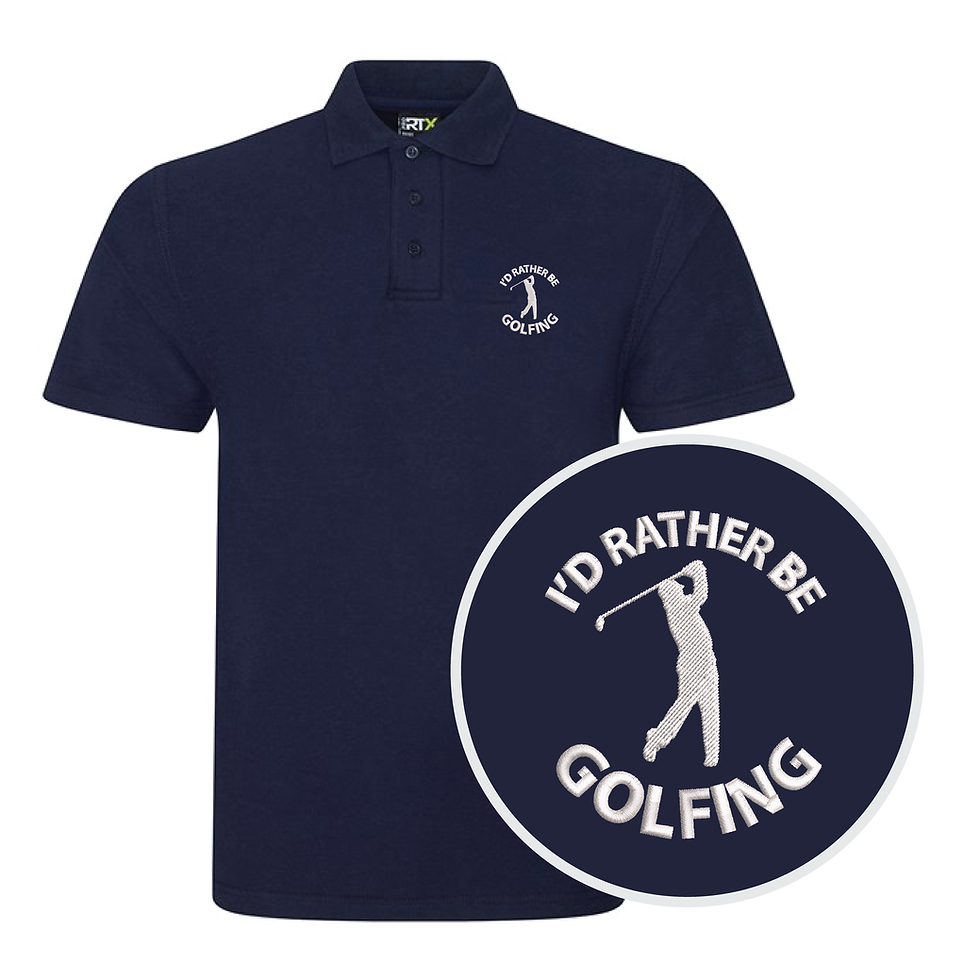 Thumbnail: I’d Rather Be Golfing | Embroidered Polo Shirt | Unisex Shirt