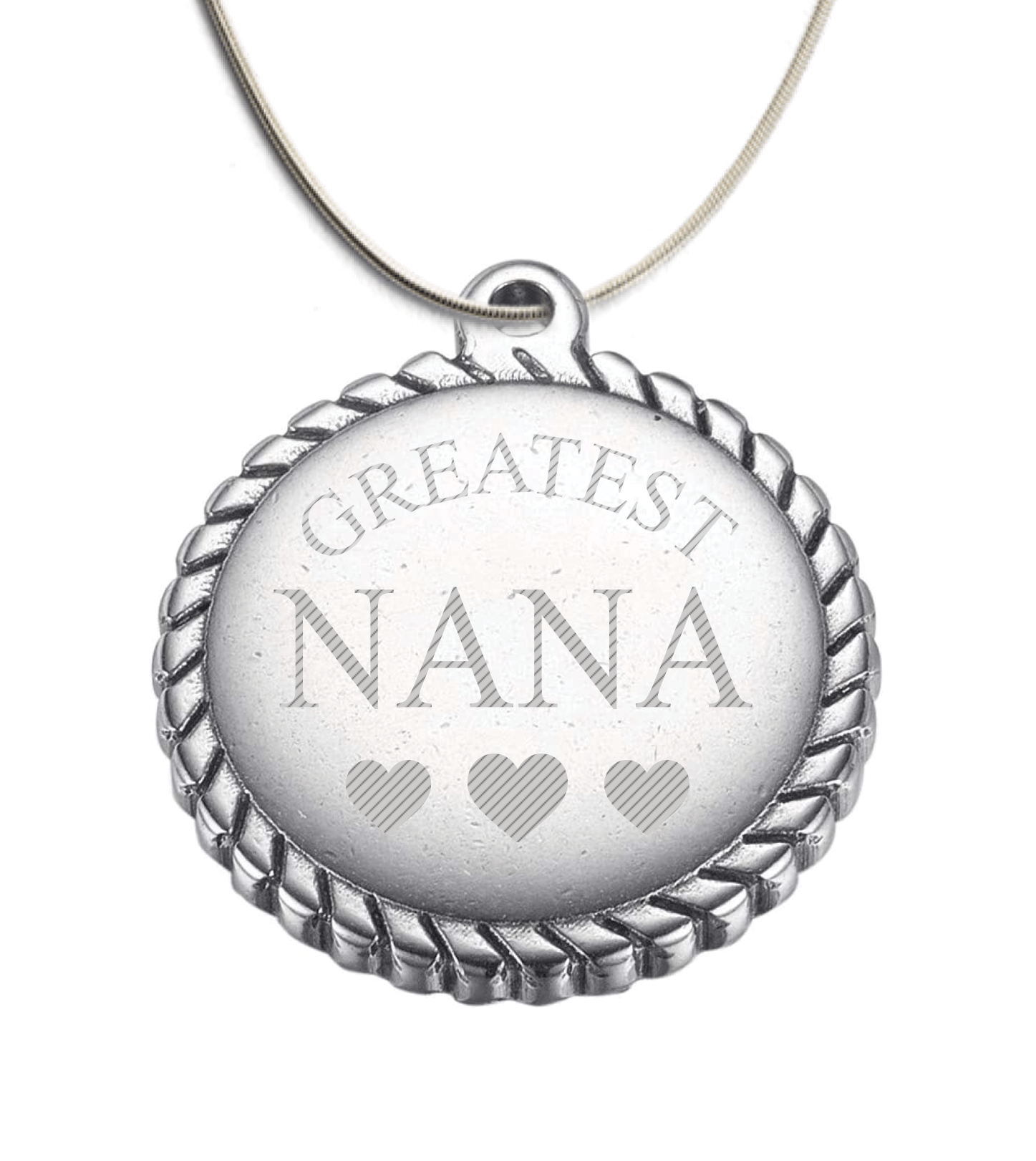Engraved Stainless Steel Pendant & Silver Plated Chain (22x19x3mm)