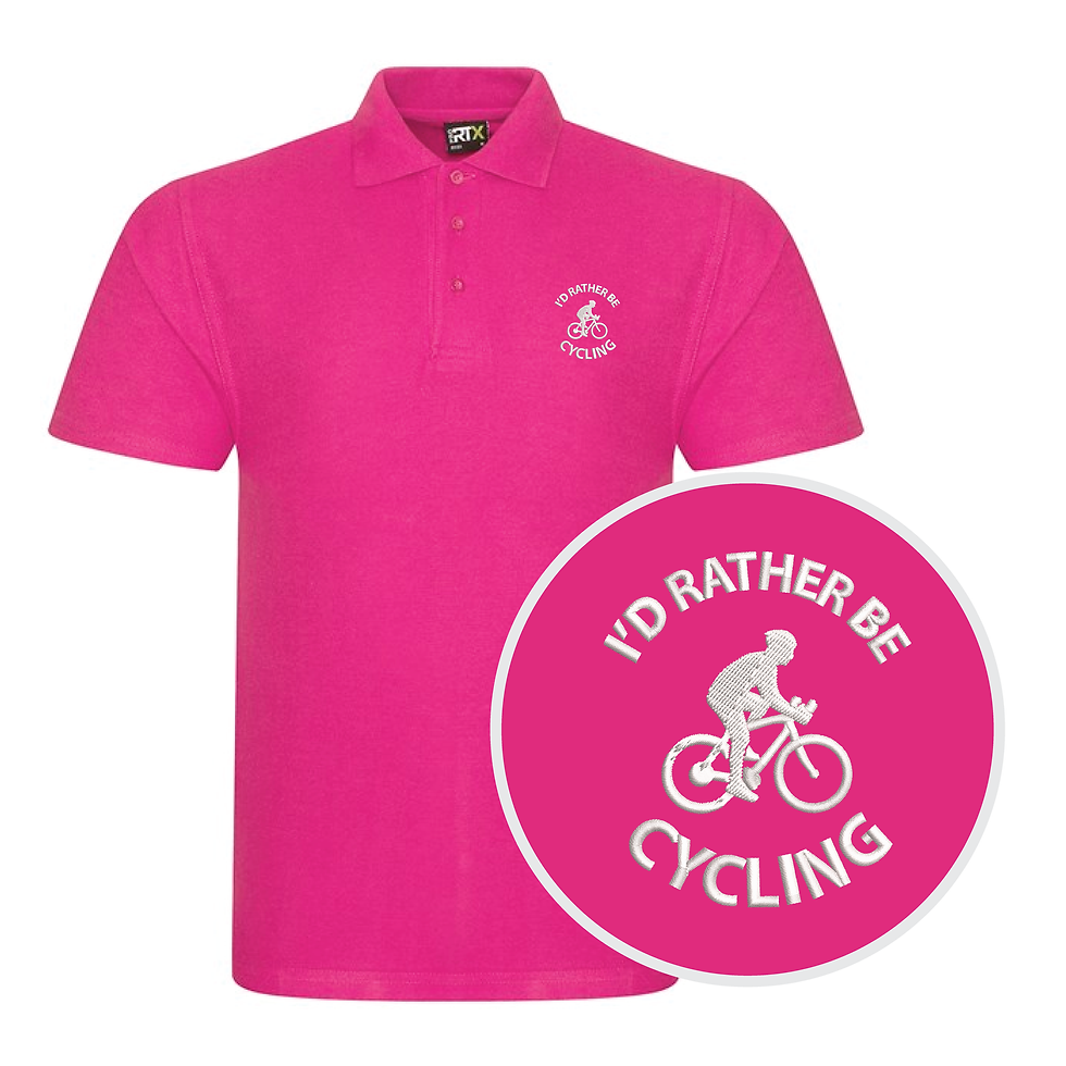 Thumbnail: I’d Rather Be Cycling | Embroidered Polo Shirt | Unisex Shirt