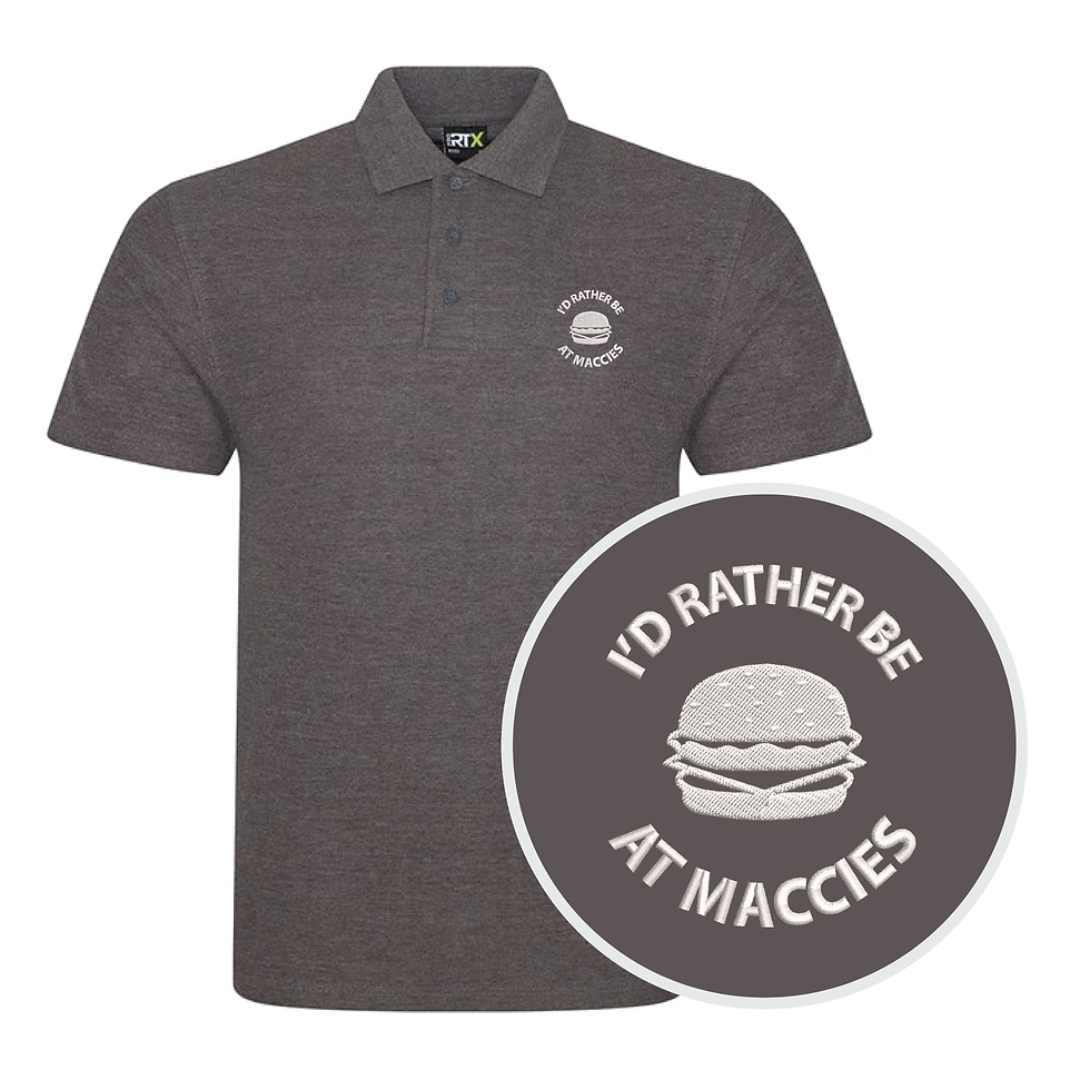 Thumbnail: I’d Rather Be At Maccies | Embroidered Polo Shirt | Unisex Shirt