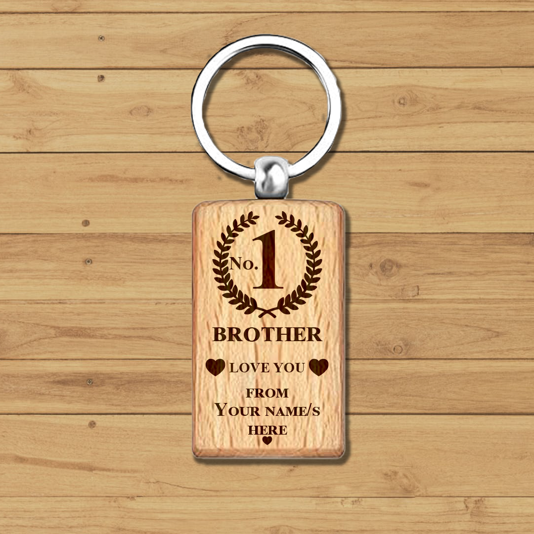Laser Engraved Wooden No1. Brother Keyring