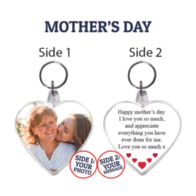 Personalised Heart Shaped Mother's Day Photo Key Ring