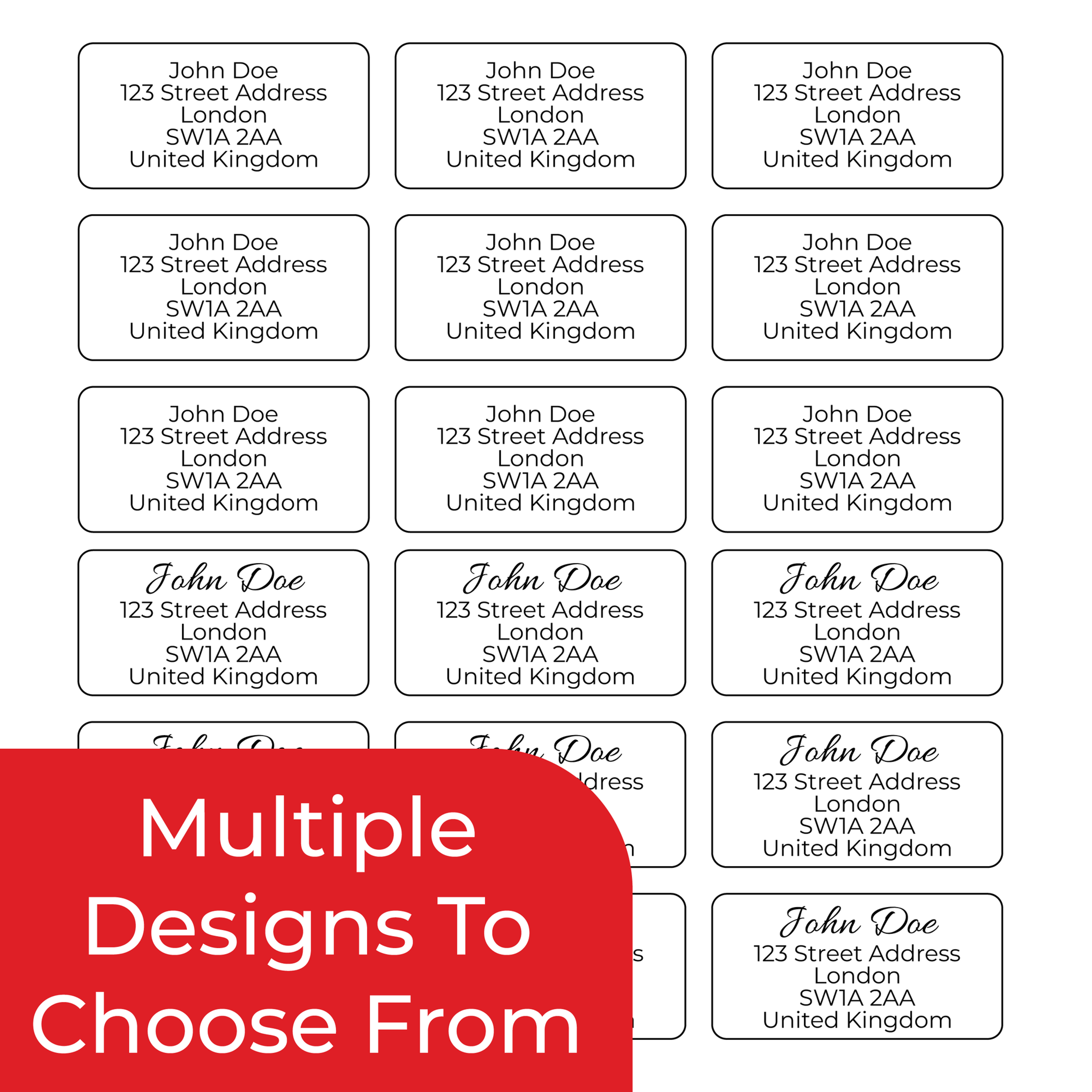 Fully Personalised Easy Peel Address Labels Stickers