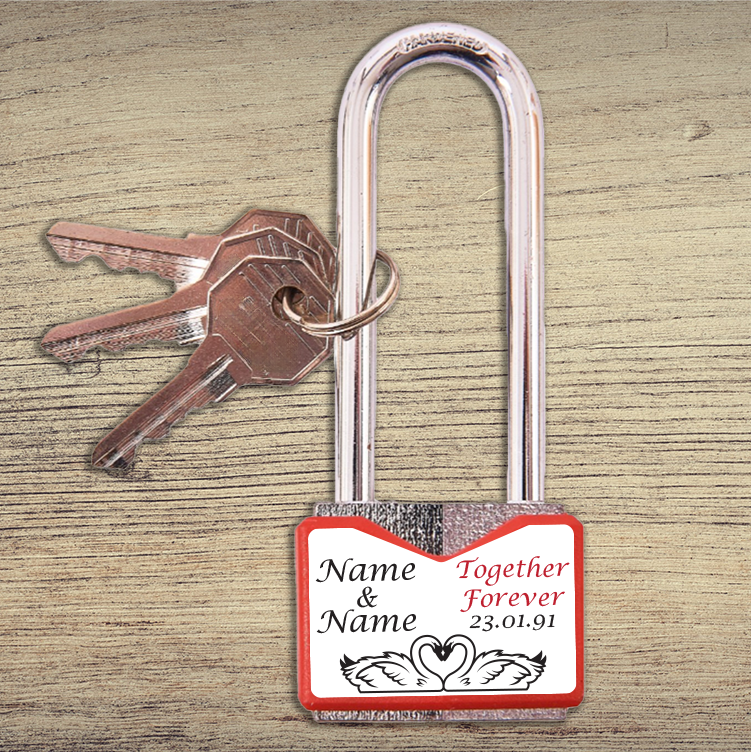 Thumbnail: Full colour print 40mm long shackle love lock
