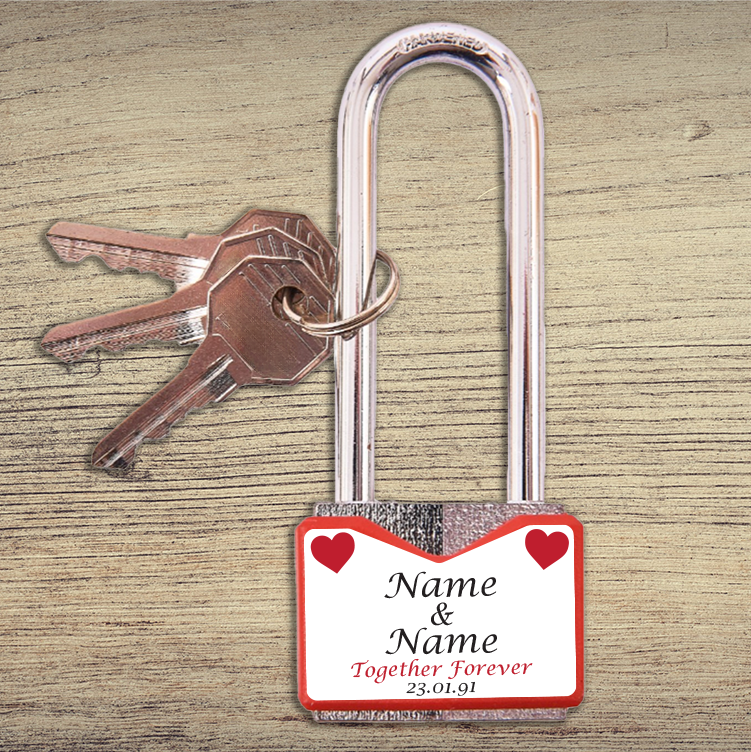 Thumbnail: Full colour print 40mm long shackle love lock