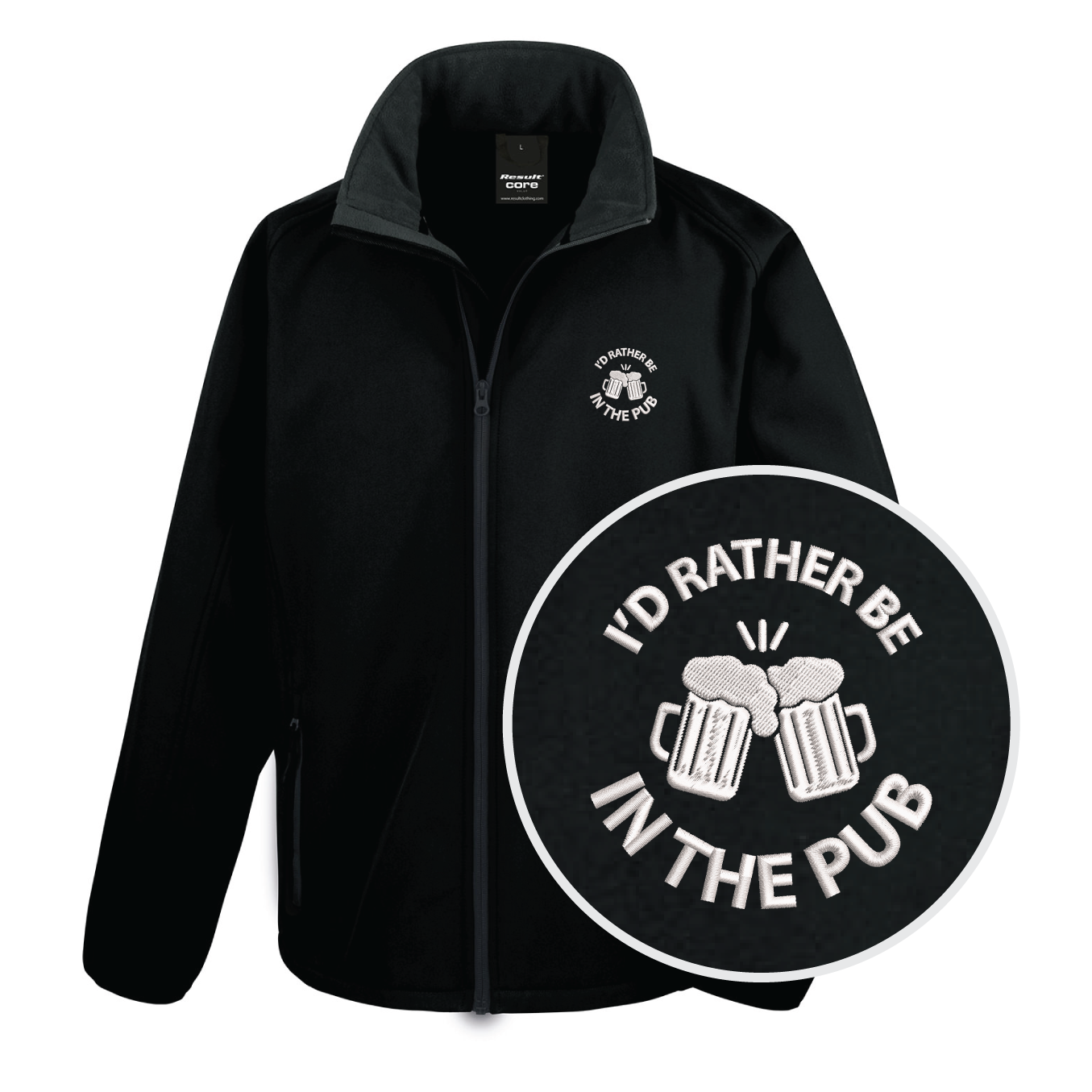 I’d Rather Be Pub | Embroidered Softshell Jacket