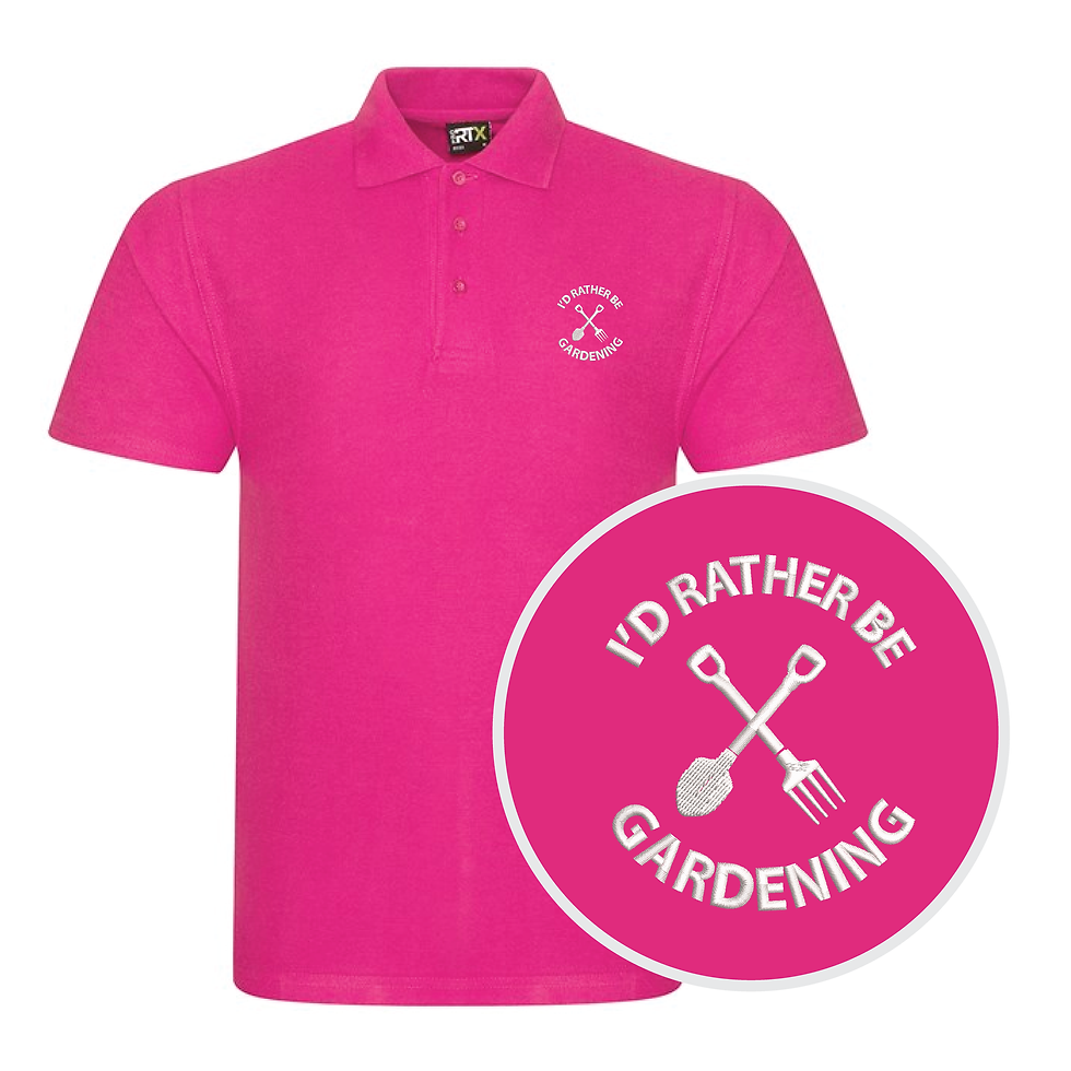 Thumbnail: I’d Rather Be Gardening | Embroidered Polo Shirt | Unisex Shirt