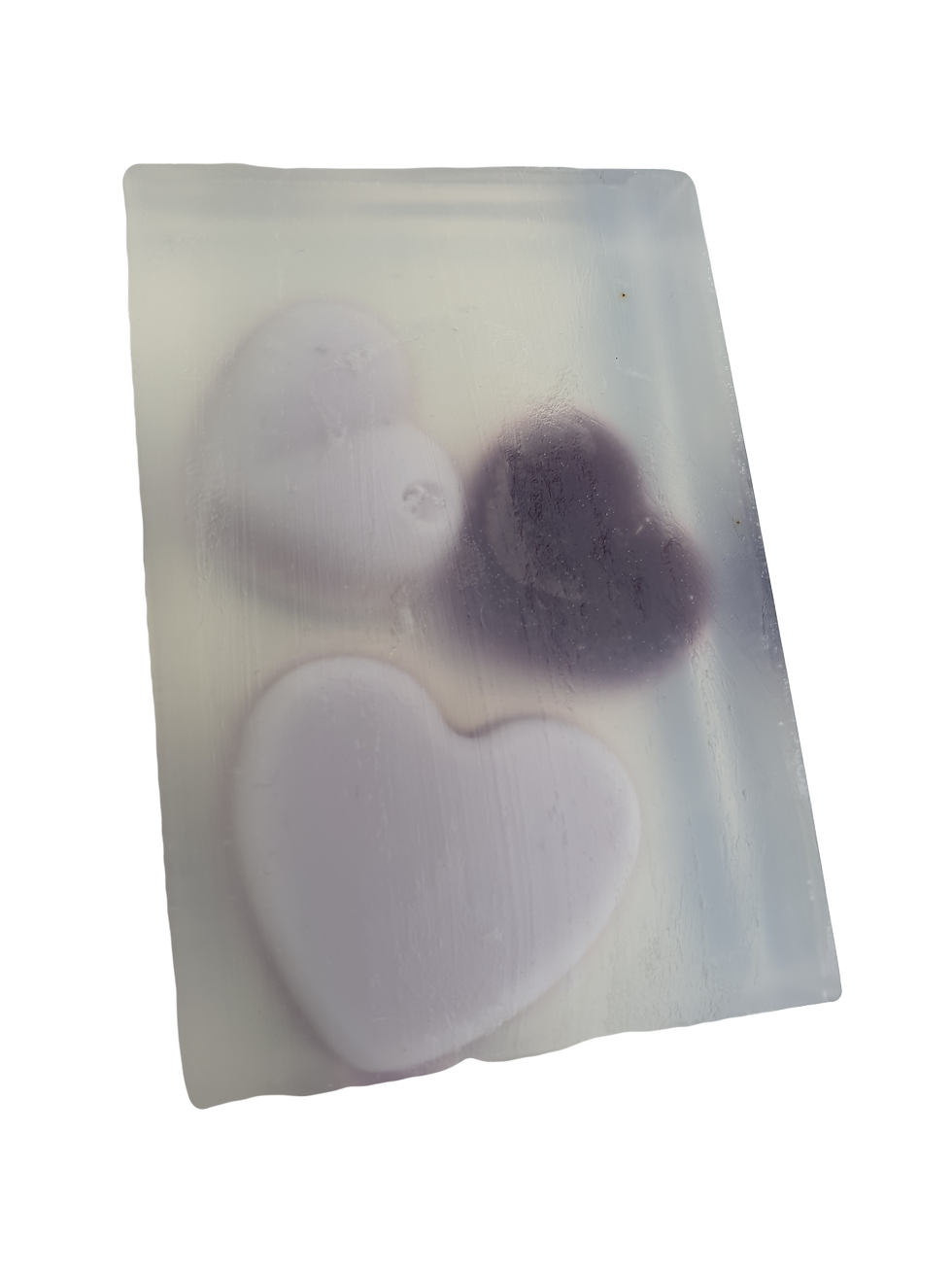 Lavender Scented Bar Soap with Purple Hearts