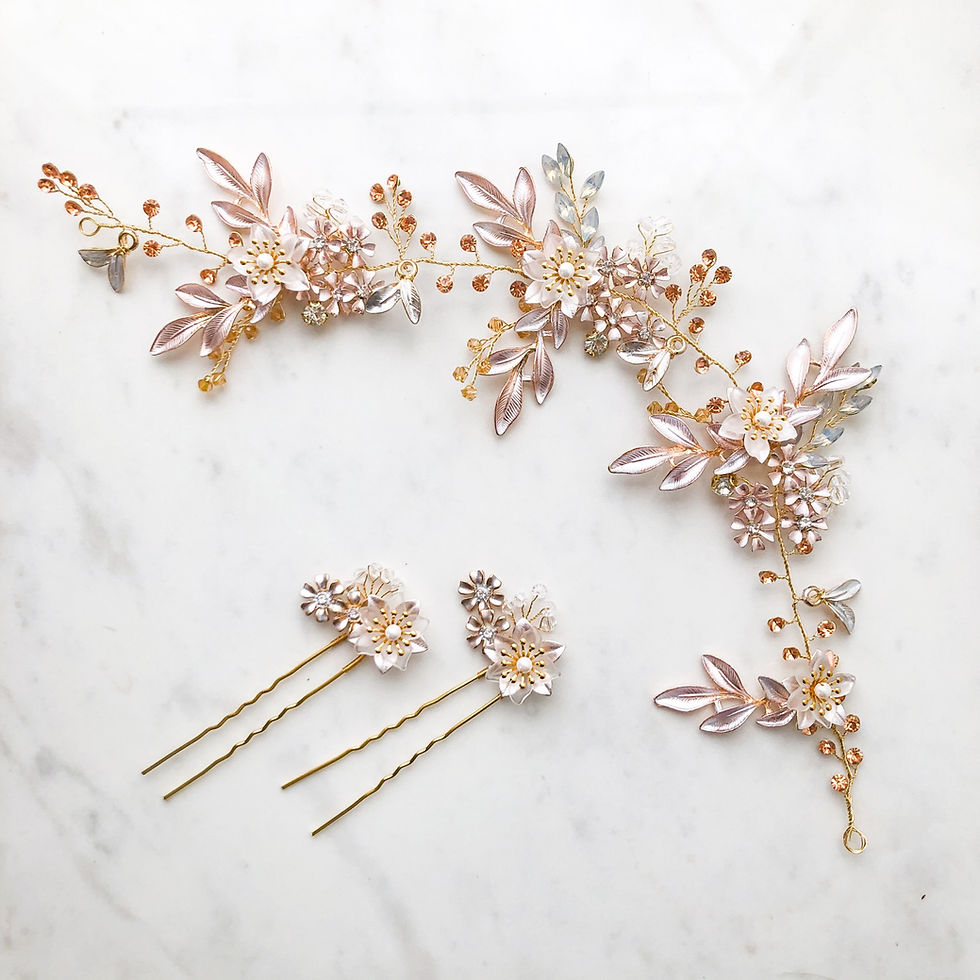 Thumbnail: FLEUR | Swarovski Pearl Floral Hair Pins