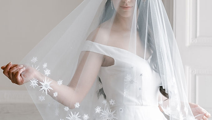 ASTERIA | Celestial Star Embroidered Veil