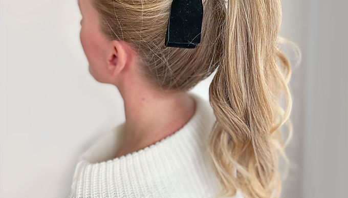 MAJESTY | Crystal Velvet Bow Barrette - Black