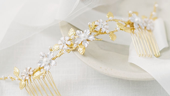 DAHLIA | Botanical Double Bridal Comb