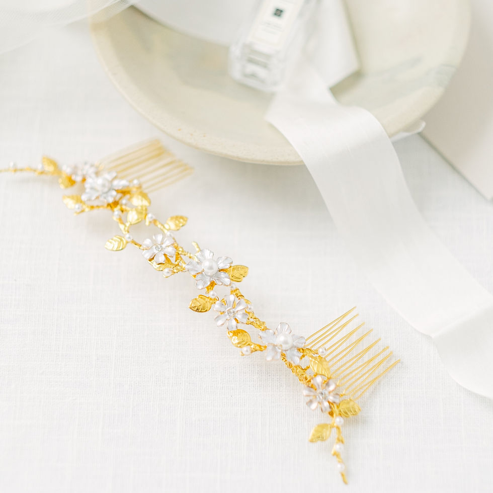 Thumbnail: gold wedding headpiece