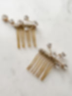 Handcrafted celestial bridal hair combs with star and moon detailing from The Astral Collection by Garter & Veil