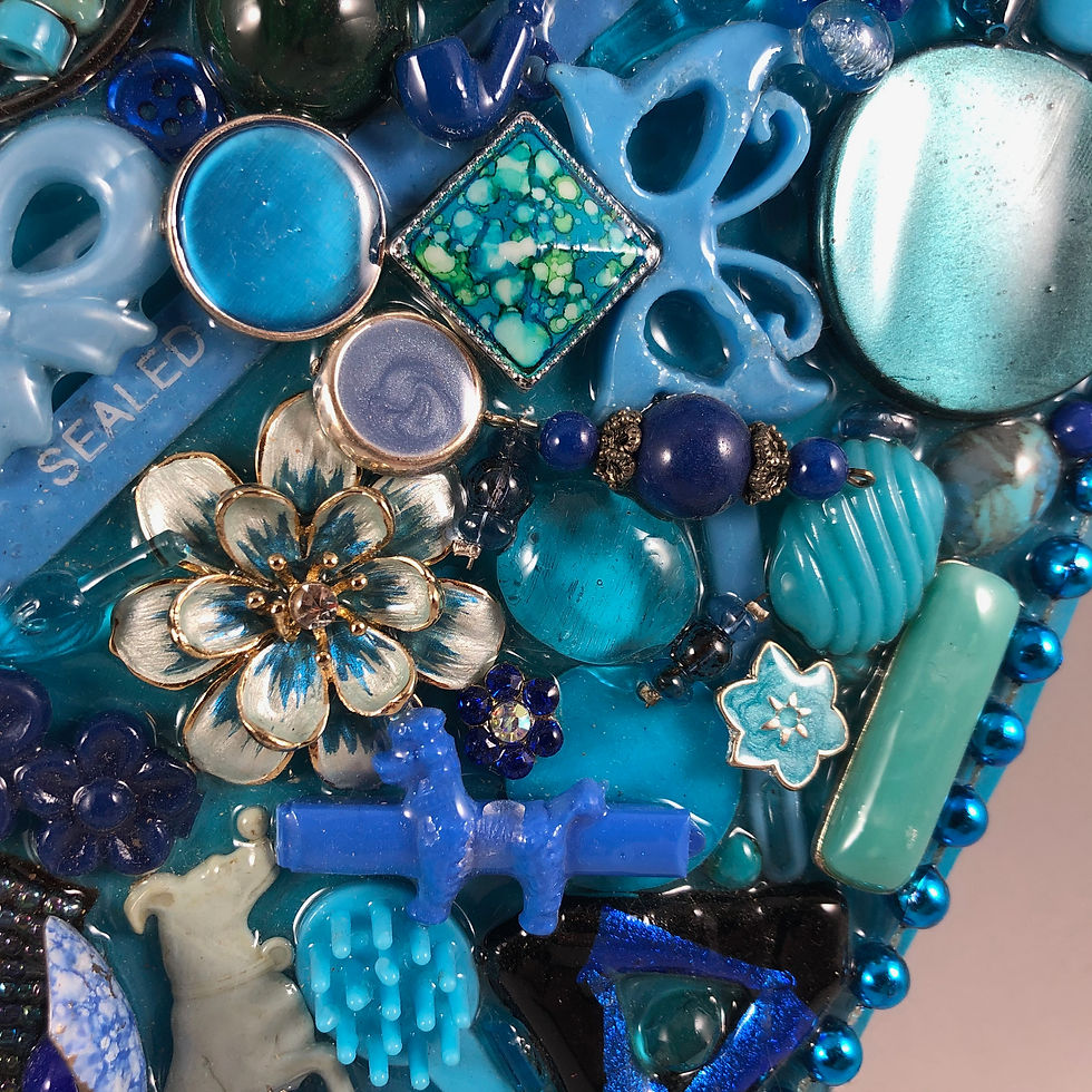 Thumbnail: Blue Heart found objects mosaic